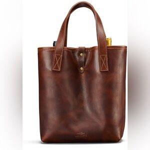 J.W. Hulme Leather Wine Tote Carrier NWOT Brown Leather